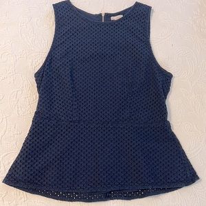 Eyelet Peplum Top